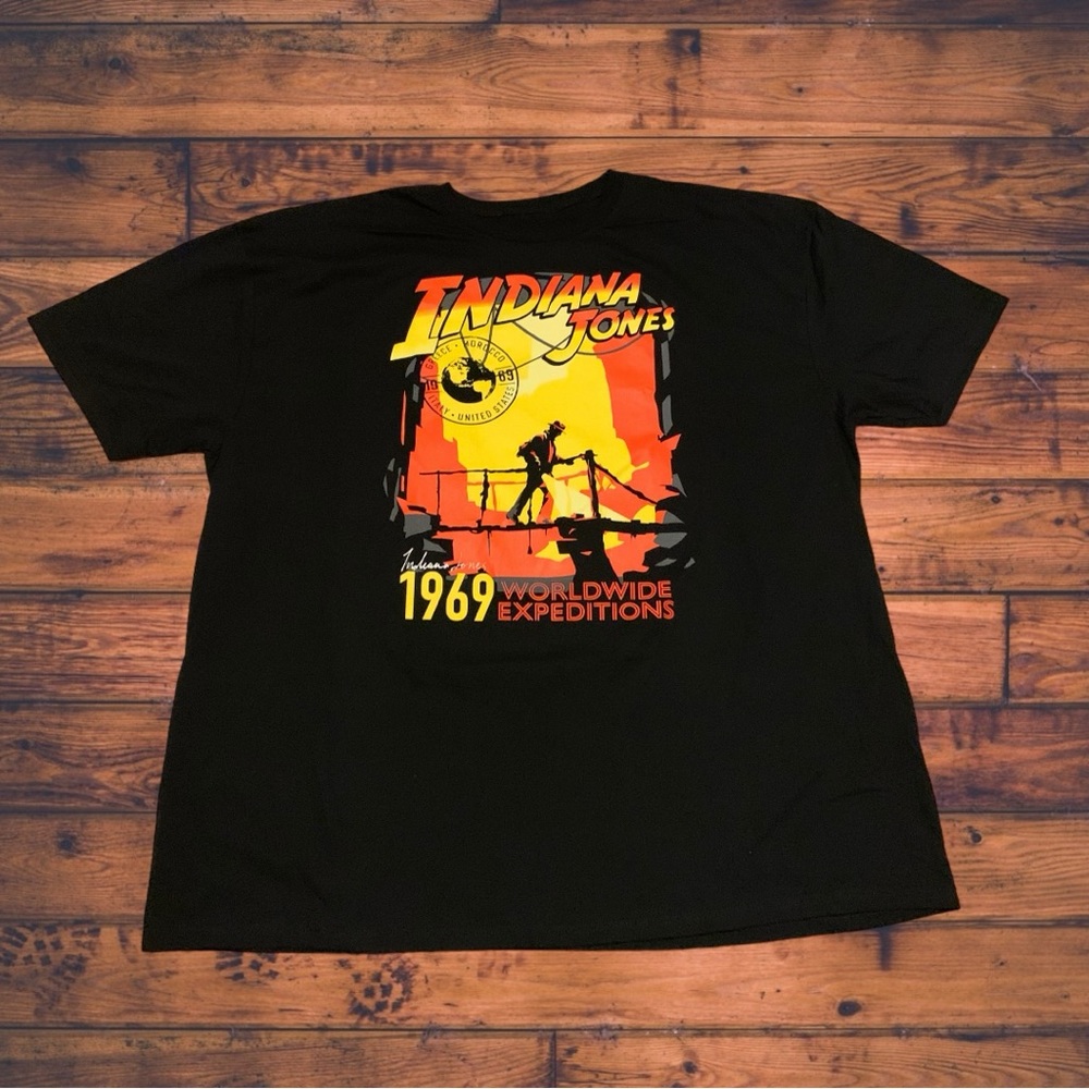 Indiana Jones Bright Yellow Orange Bridge Shirt Adventure 1969 Seal Expedition
